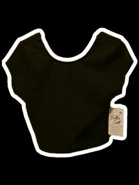 NWT Butter Soft Black Short-Sleeve Women's Crop Top